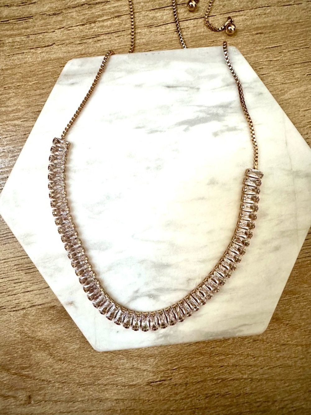 18kt Gold Plated Crystal Choker Necklace - Elegant Women’s Jewelry